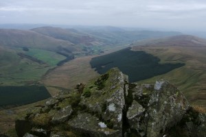 Looking back to Tomle, Foel Wen and Mynydd Tarw from Cadair Berwyn